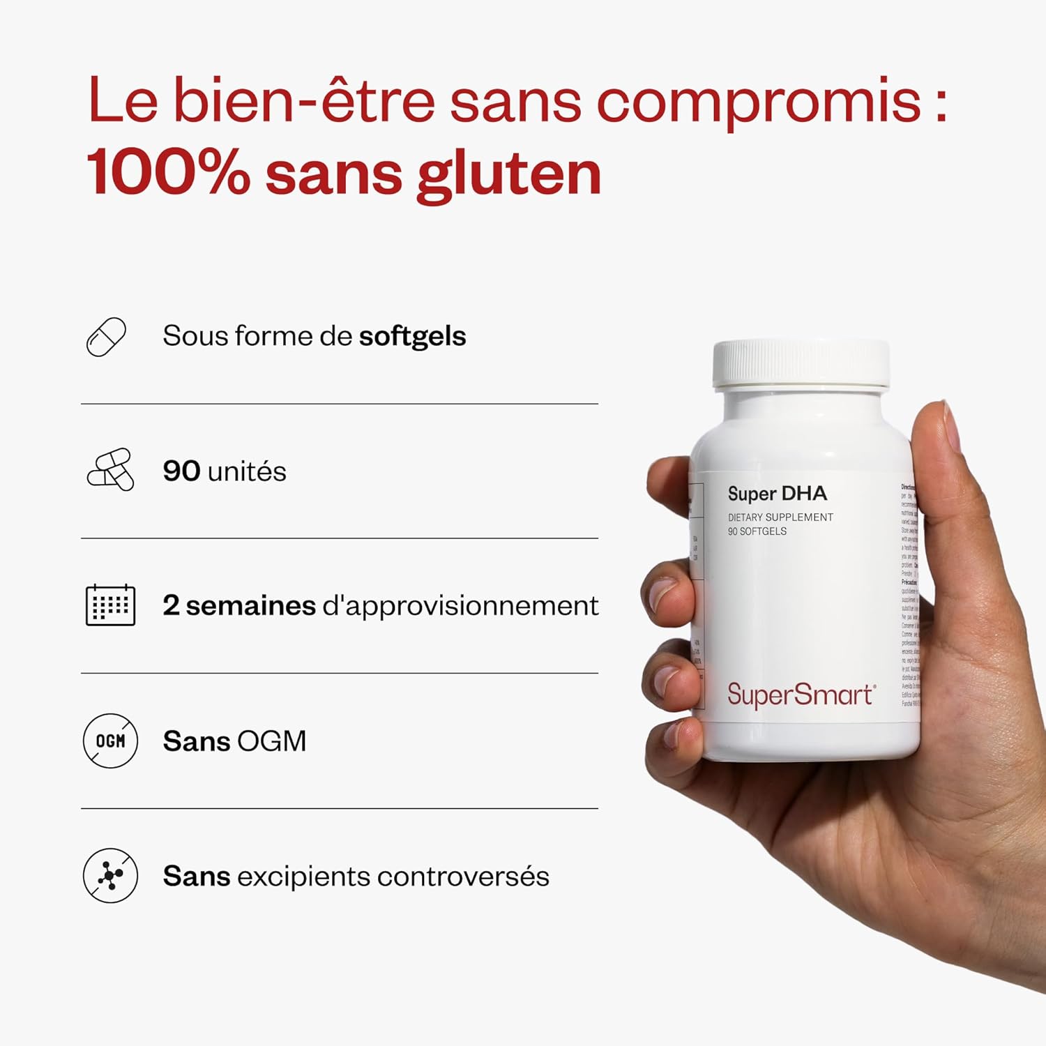 Thumbnail 4 de Supersmart Super DHA – Cœur et Cerveau (Oméga-3 DHA/EPA) en capsules oleuses