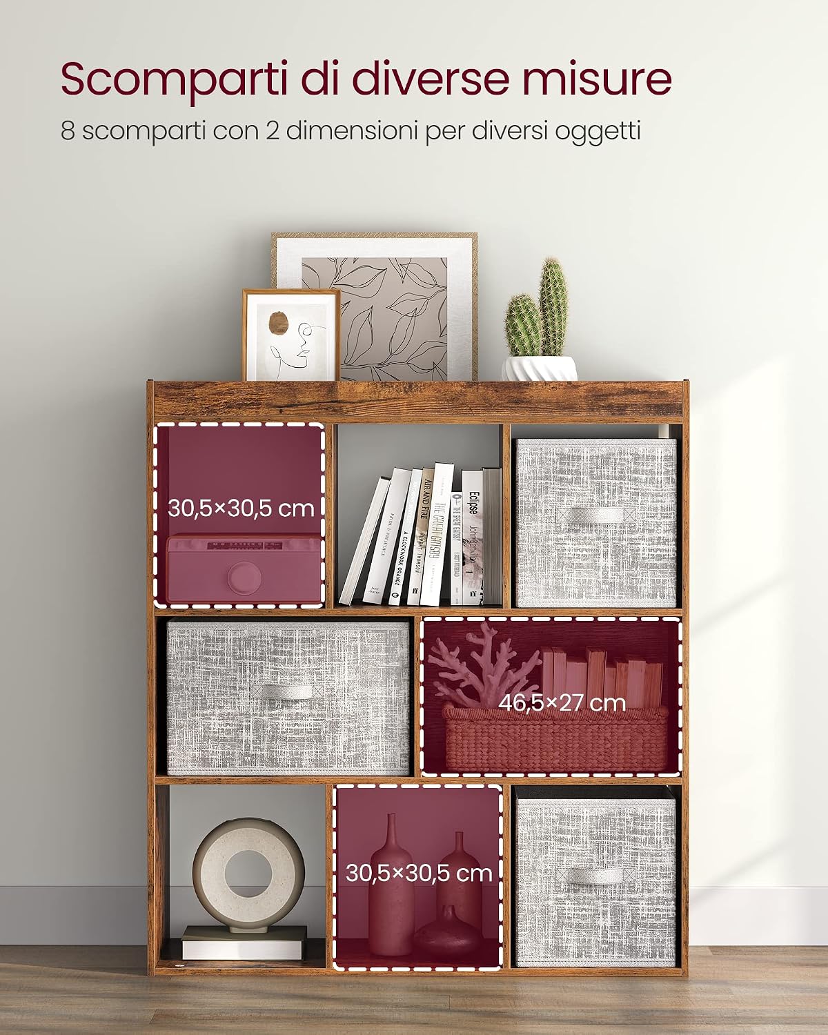 Detalle de VASAGLE libreria scaffale 97,5 x 100 cm
