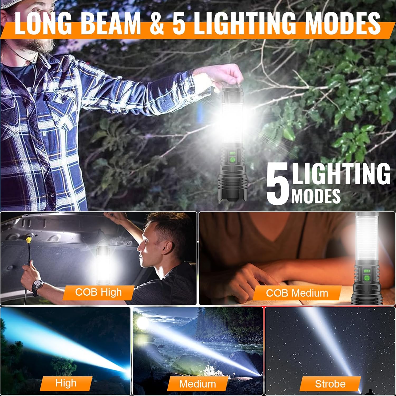 Thumbnail 4 de Rechargeable LED Flashlight 2000 lumen ⚡