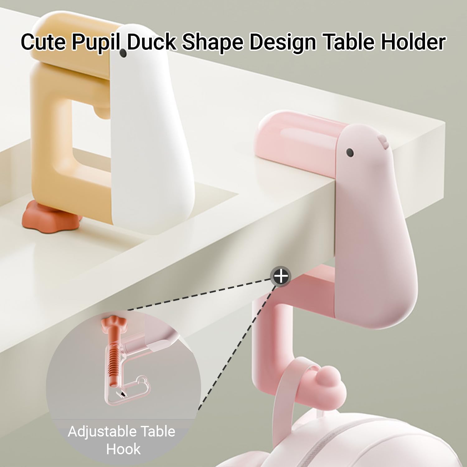 Thumbnail 4 de Duck-Shaped Table Hook 3pcs