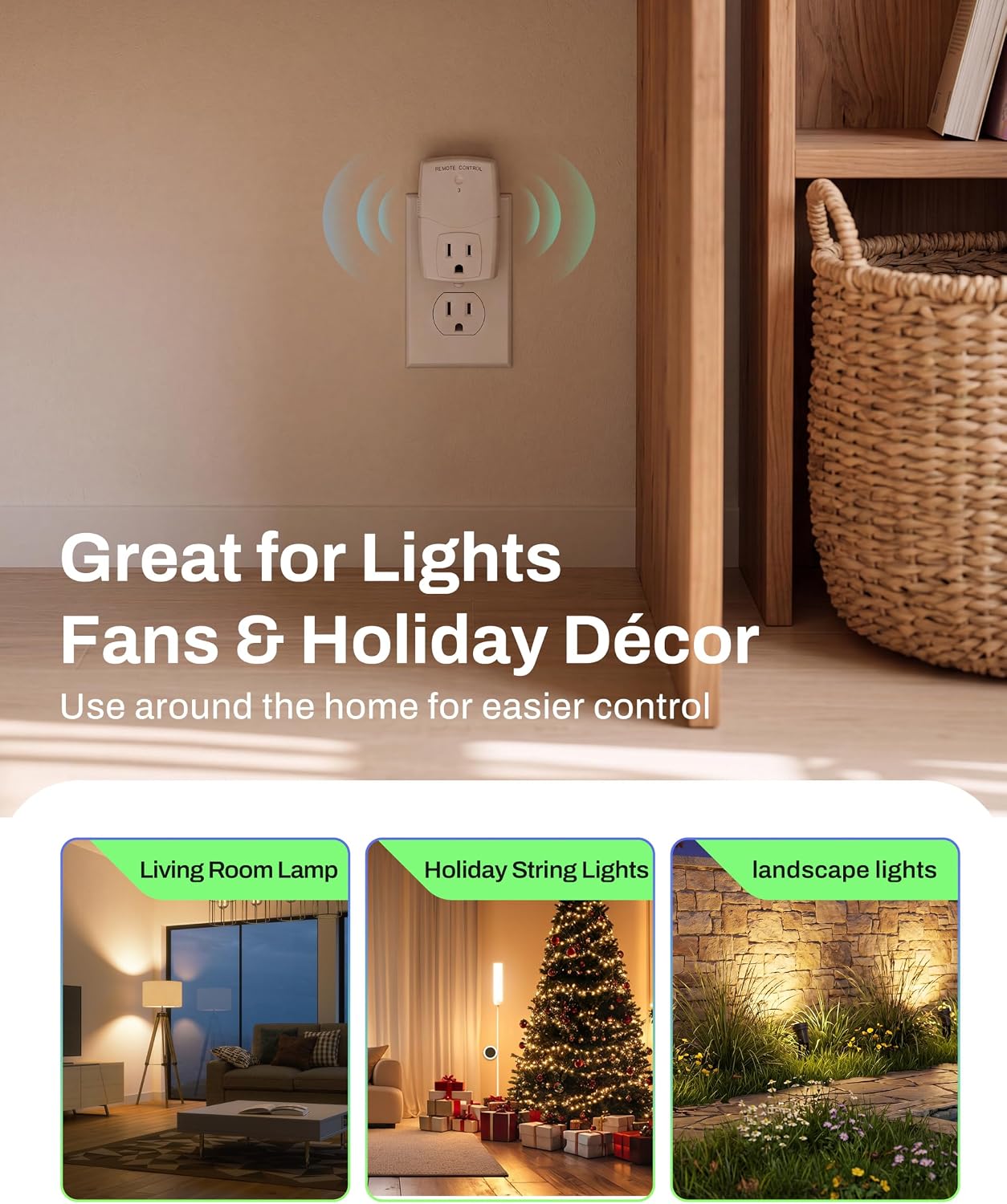 Detalle de BN-LINK U116R-2-5 Wireless Remote Outlet Switch, 5 Outlets, 2 Remotes