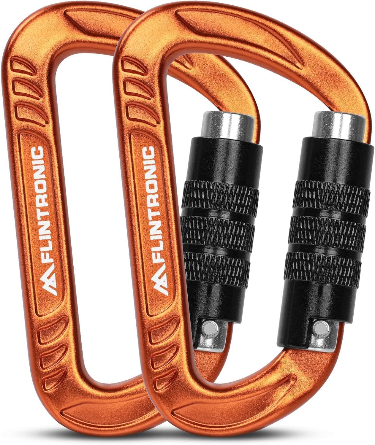 Flintronic Mousqueton à verrouillage en alliage d’aluminium (forme D) pour hamac, camping, randonnée, ski et vélo