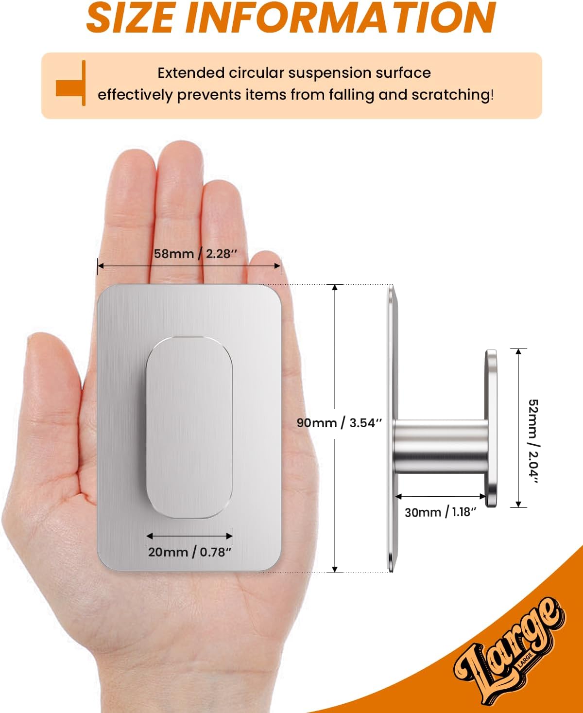 Detalle de Aikzik 4 Pack Large Self Adhesive Hooks 12kg