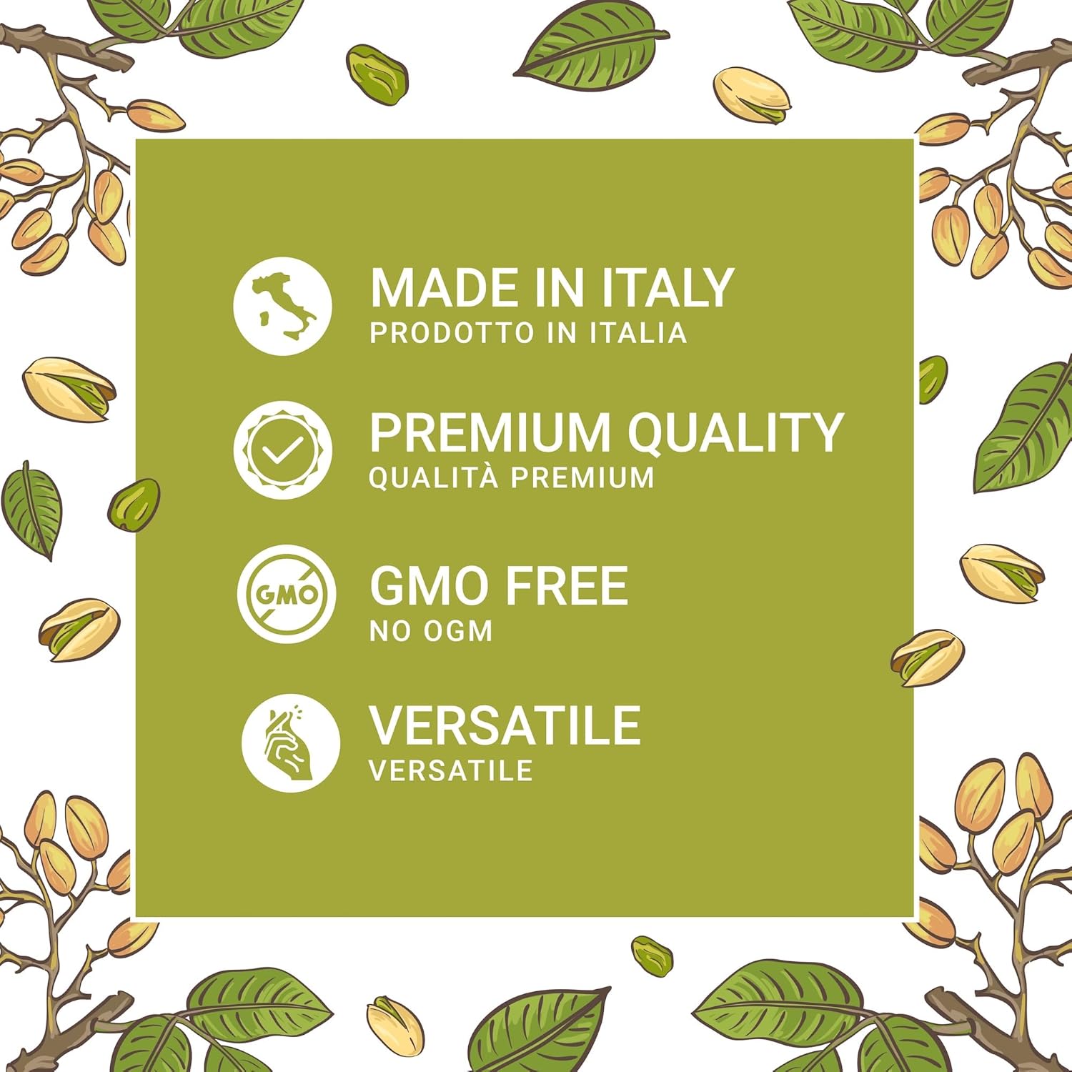 Detalle de EATALIAN by AMZ BETTER Pistaziencreme – Cremig-frischer Pistazienaufstrich aus Italien, 500 g