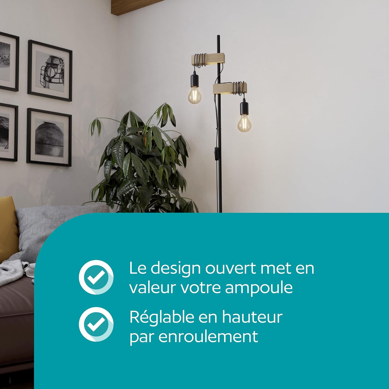 Detalle de Eglo TOWNSHEND lampadaire 166,5 cm