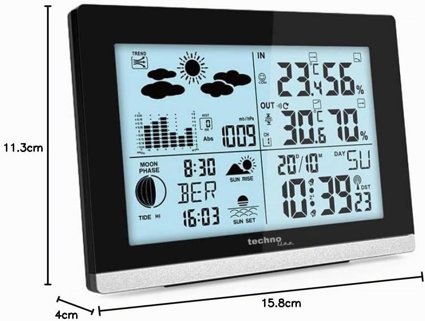 Thumbnail 3 de Technoline Station météo WS 6762 — horloge radio-pilotée avec prévisions et capteurs