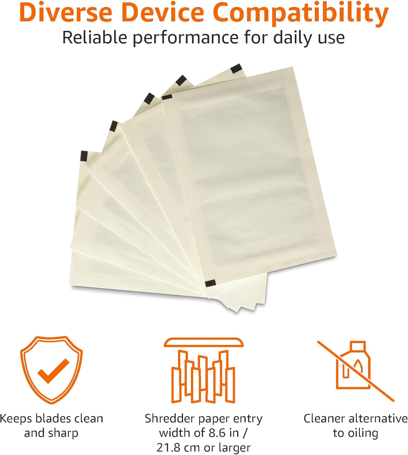 Detalle 2 de Amazon Basics Micro Cut Paper Shredder Sharpening & Lubricant Sheets (Pack of 24)