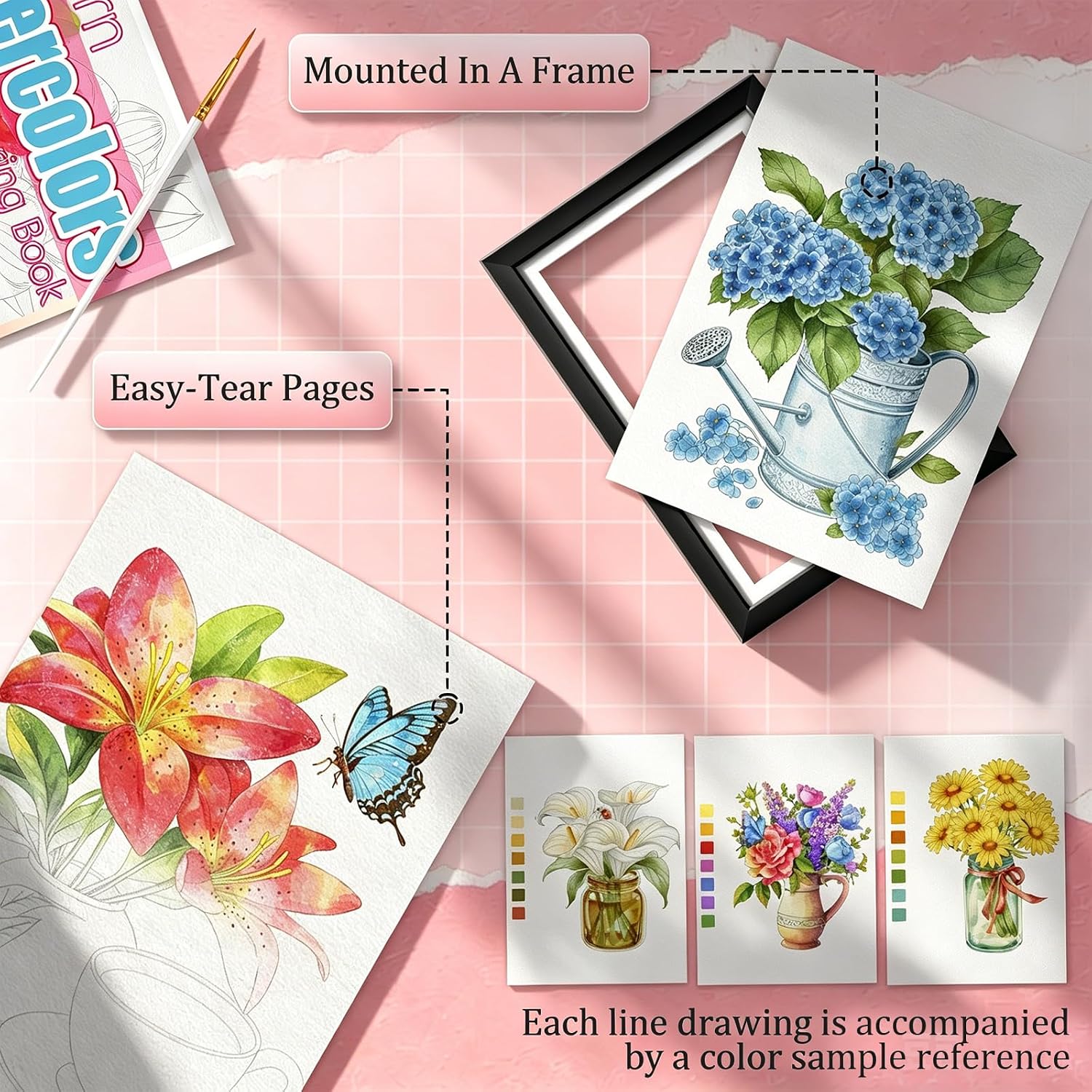 Thumbnail 3 de Watercolor Coloring Book, A4