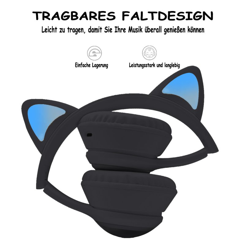Detalle 2 de Kinsi AKZ-02 Auriculares inalámbricos orejas de gato RGB