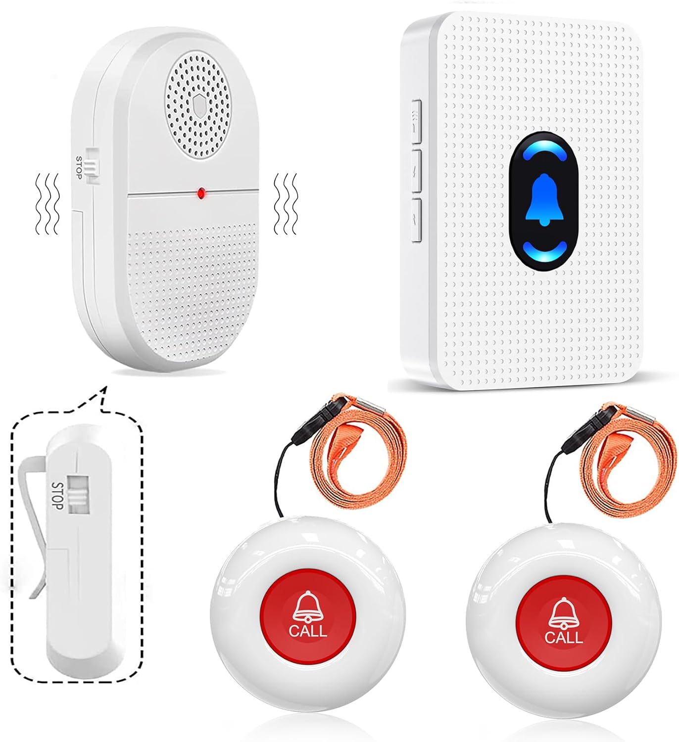Detalle de Daytech Caregiver Pager with 2 Call Buttons, 2 Receivers and Vibration Alerts