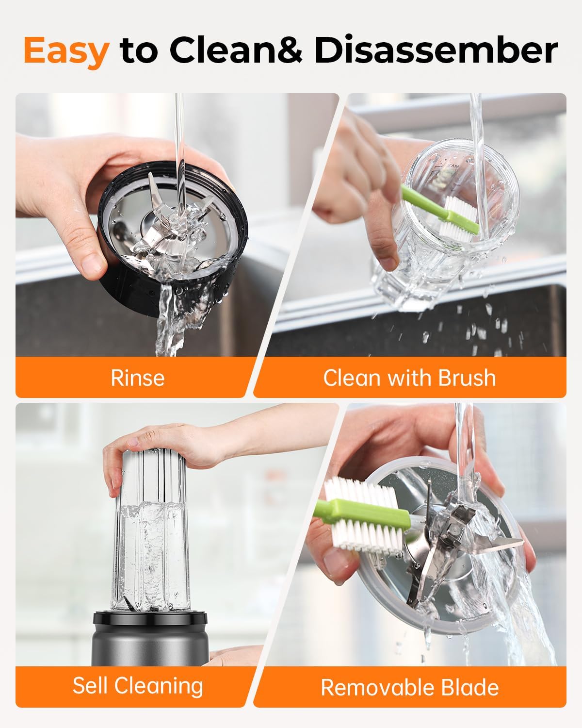 Thumbnail 6 de TENKER Smoothie Blender Personal Size with 2 x 650ml Cups and Grinding Cup