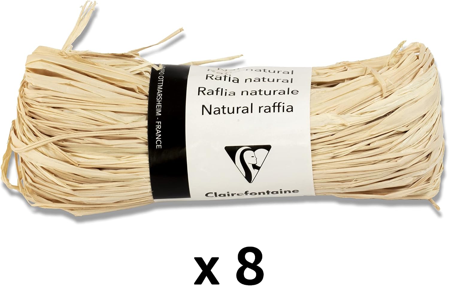 Detalle de Clairefontaine 196071Cpack raffia i 8 naturfärgade nystan, trådar på 1,50 m