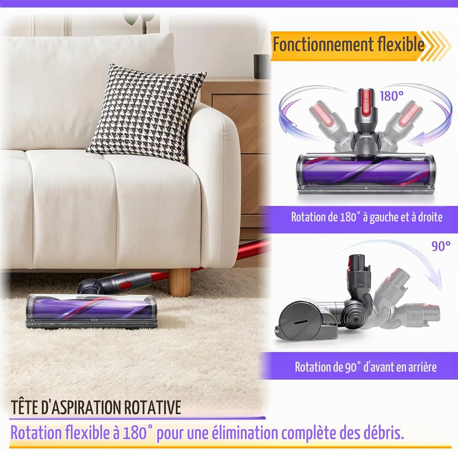 Detalle de Veralendia 967483-04 elektrische turbineborstel voor Dyson V7–V15