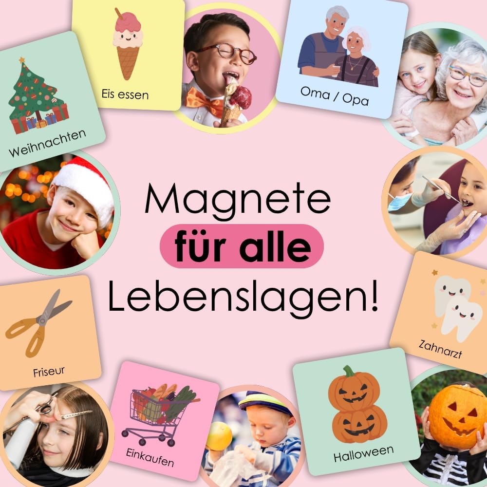 Thumbnail 3 de Rabano Art Wochenplaner für Kinder mit 200 Magneten – abwischbare Magnettafel „Einhorn“