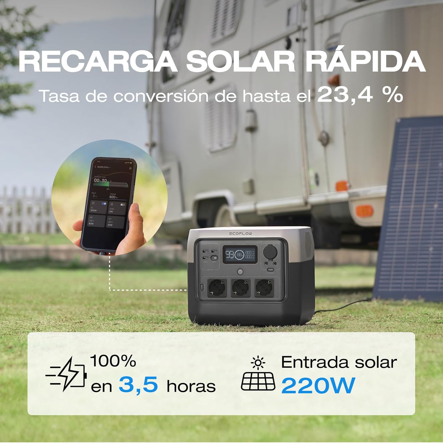 Thumbnail 7 de ECOFLOW RIVER 2 Pro 💡 Batería 768 Wh, Carga Rápida, Solar