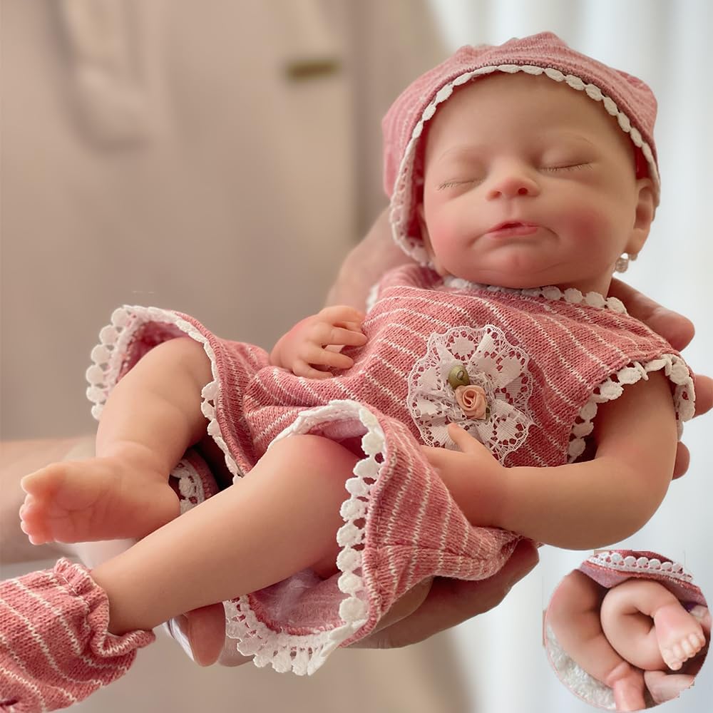Detalle de Yokyyi Timothy 13-Inch Full Silicone Reborn Baby Doll with Closed Eyes