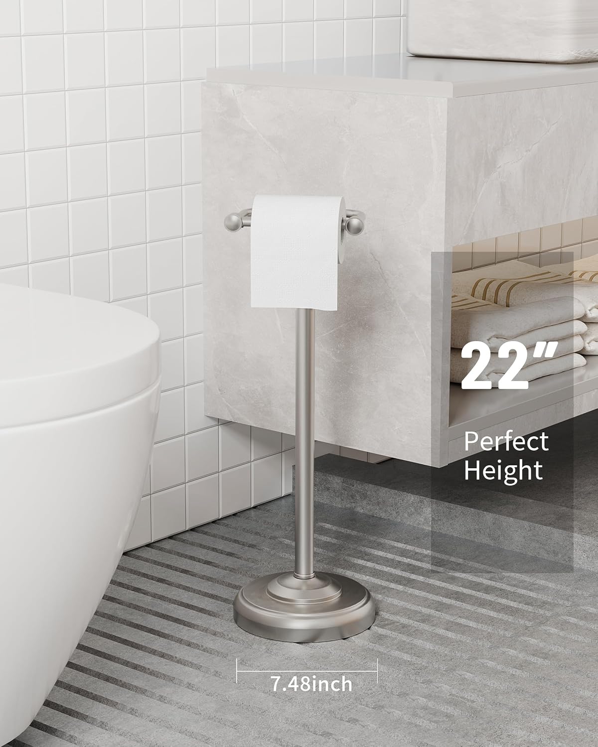 Thumbnail 5 de WZKALY Toilet Paper Holder Stand 1-roll 🧻