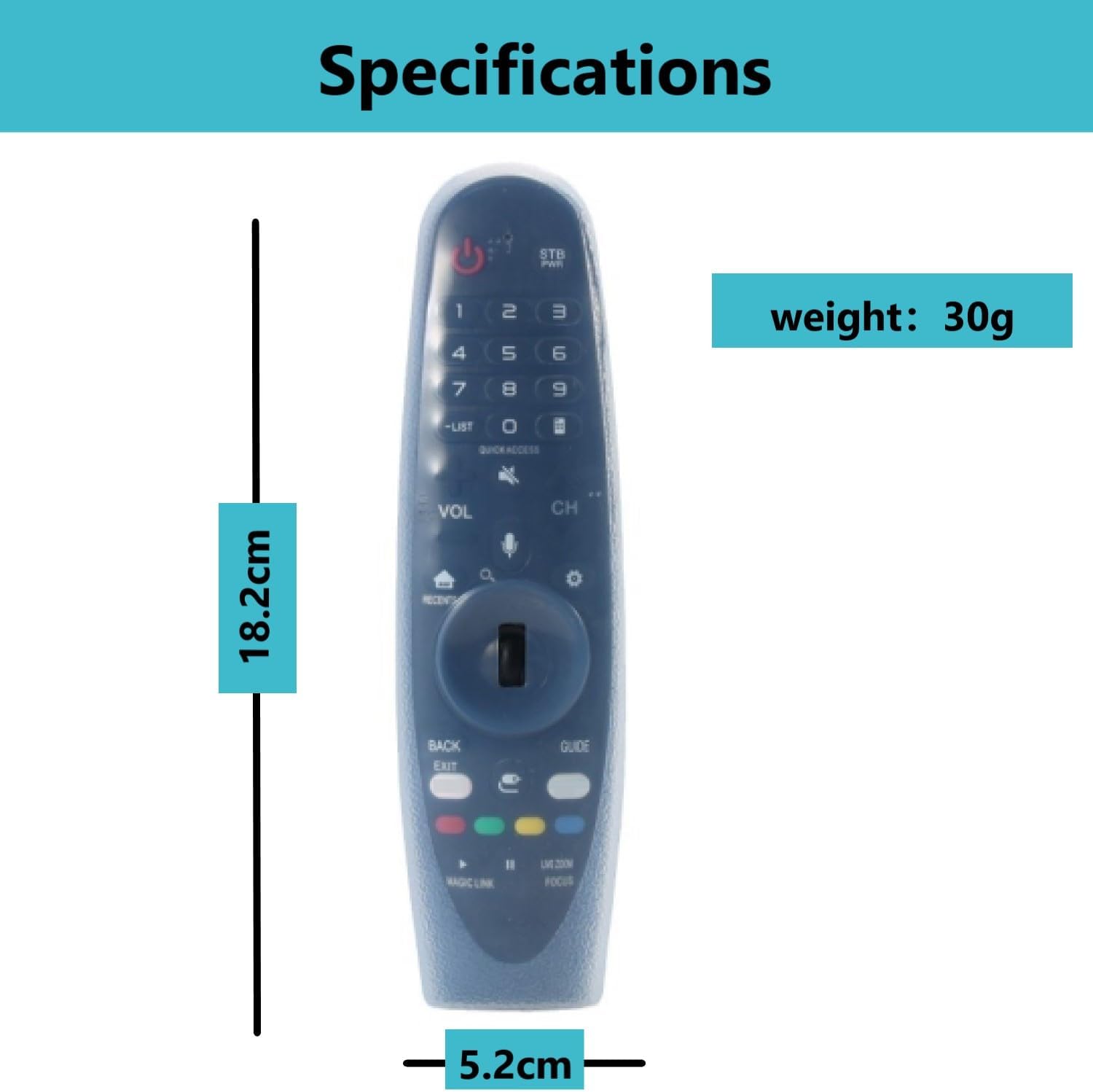 Thumbnail 1 de Universal Remote Control Protective Cover for LG Magic Remote (AN‑MR20BA/AN‑MR19BA/AN‑MR650/AN‑MR650A/AN‑MR600) – Anti‑Slip Silicone Case