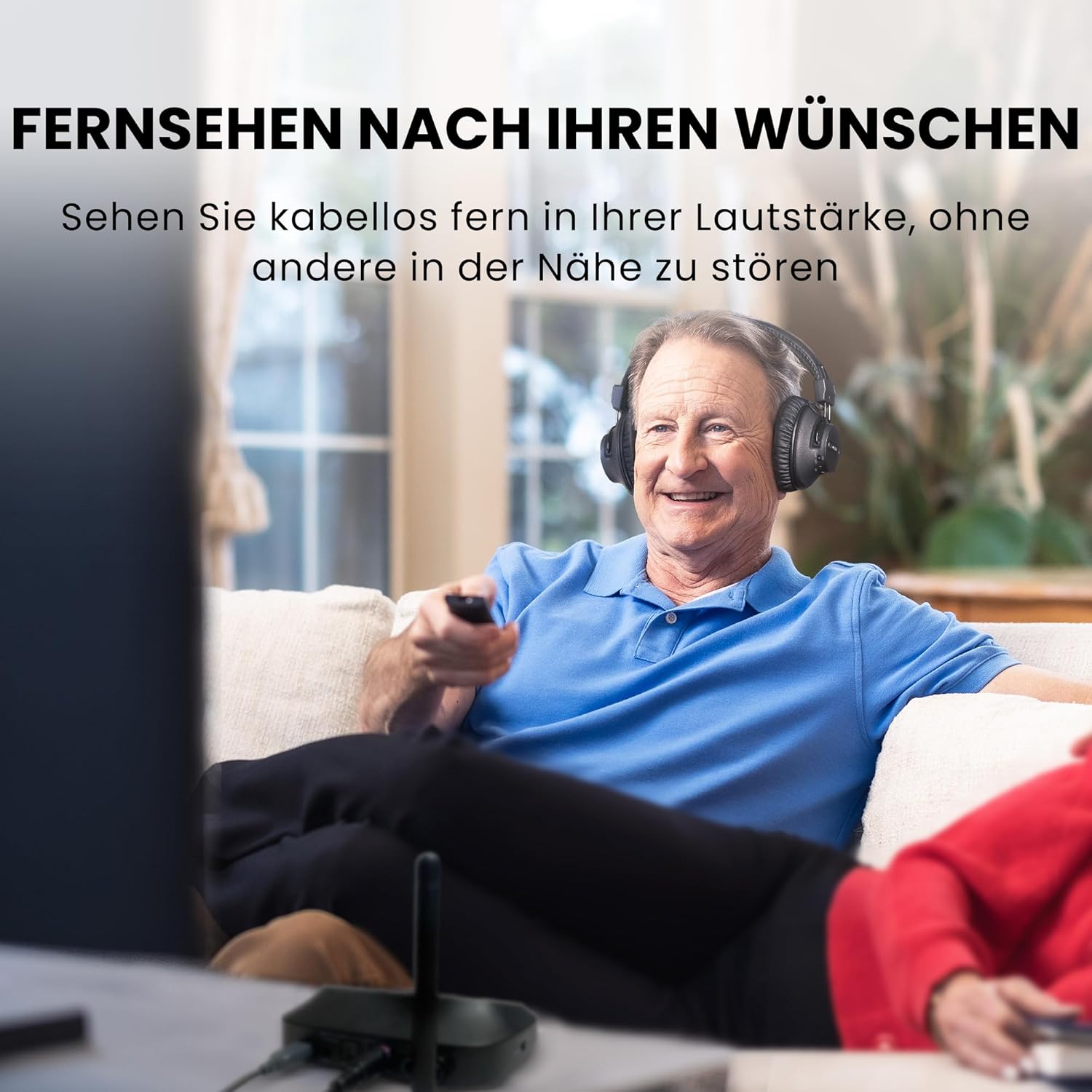 Detalle 2 de Avantree HT5009 Plus kabellose TV-Kopfhörer mit 60 Std. Akku