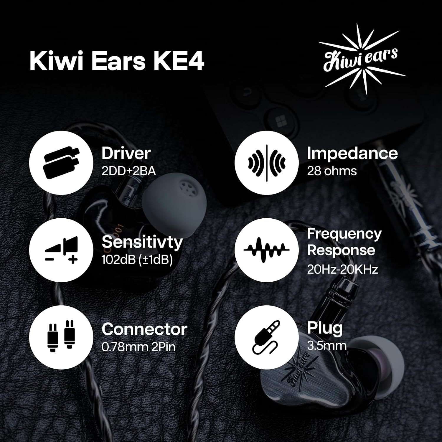 Thumbnail 6 de Linsoul Kiwi Ears KE4 In Ear Monitor 2DD+2BA Hybrid Earphone