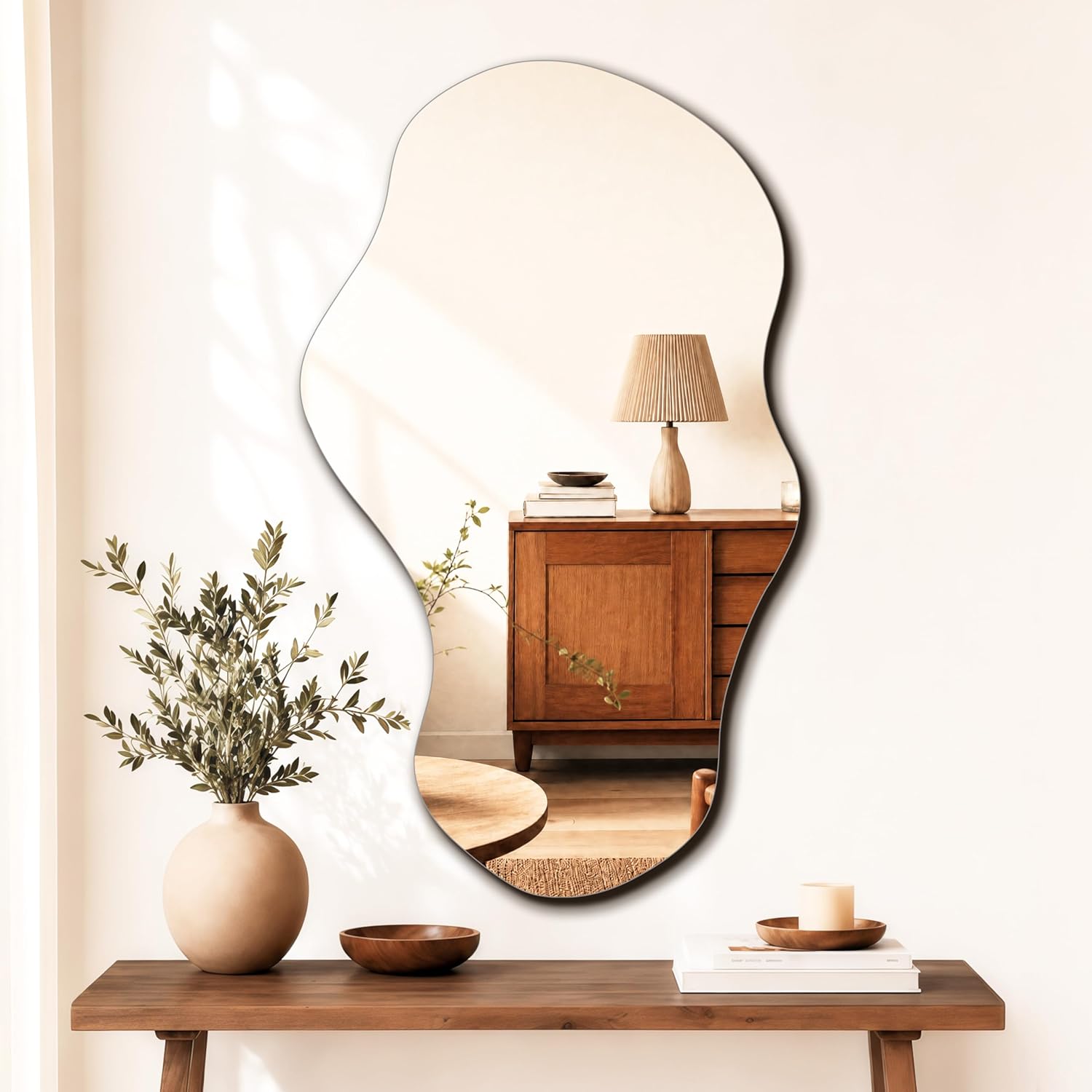 Detalle de PERFNIQUE Specchio irregolare da parete 100 x 61 cm, nuvola – senza cornice, riflesso HD