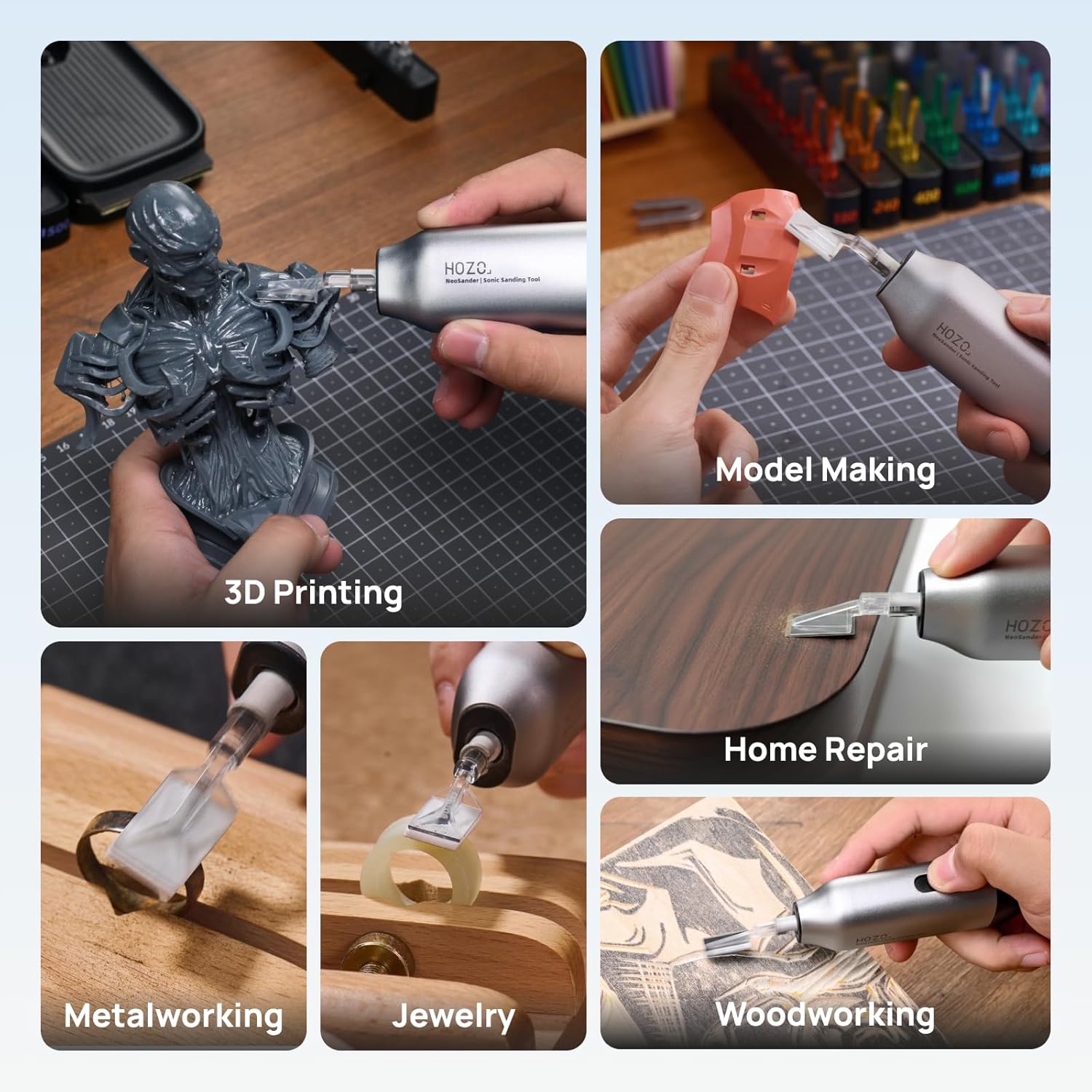 Detalle 2 de NeoSander Reciprocating Detail Sander — Compact, Low-Vibration Precision for 3D Printing & Model Making