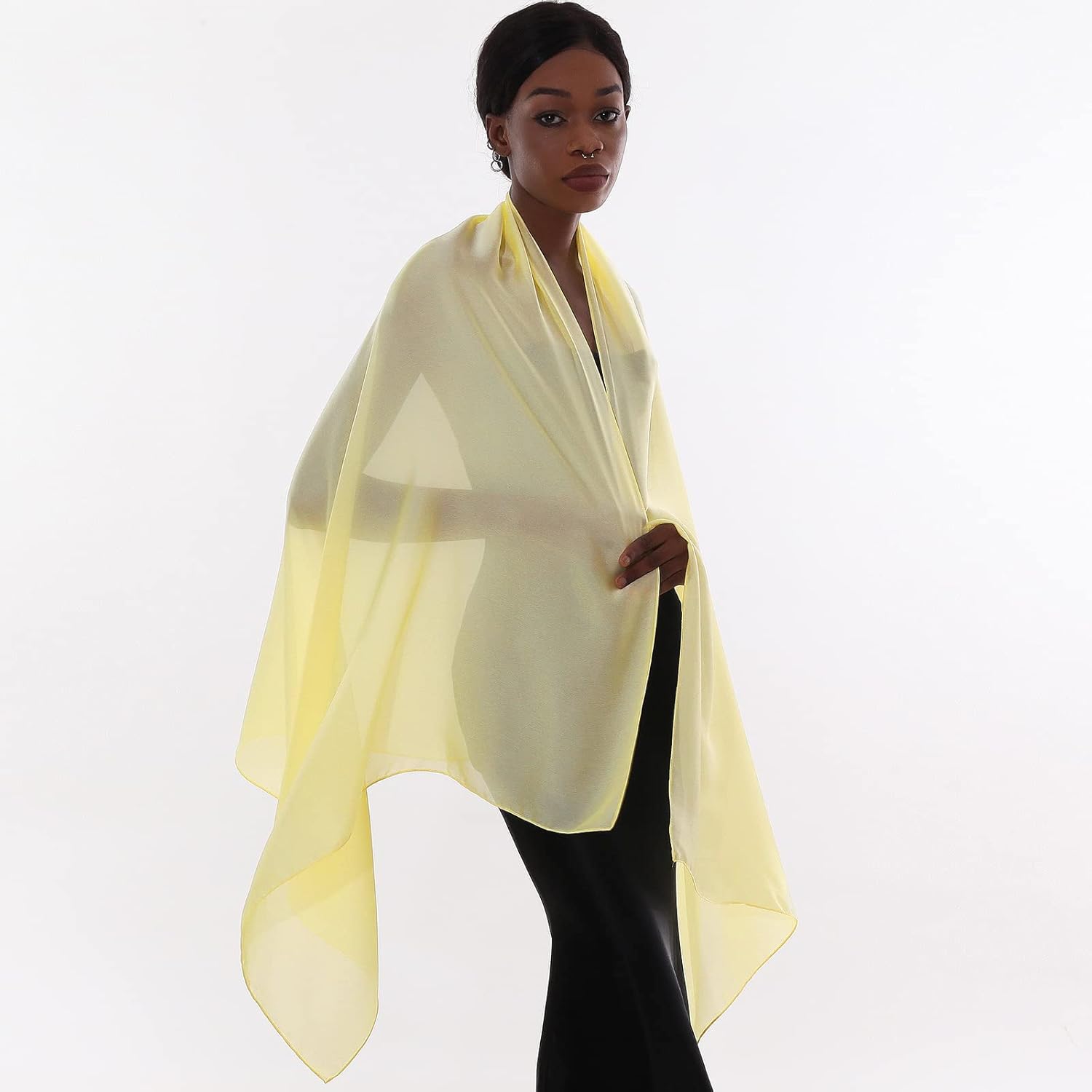 Thumbnail 4 de PIOYMEYA Sciarpa donna leggera tipo pashmina per cerimonia, foulard elegante in stile scialle