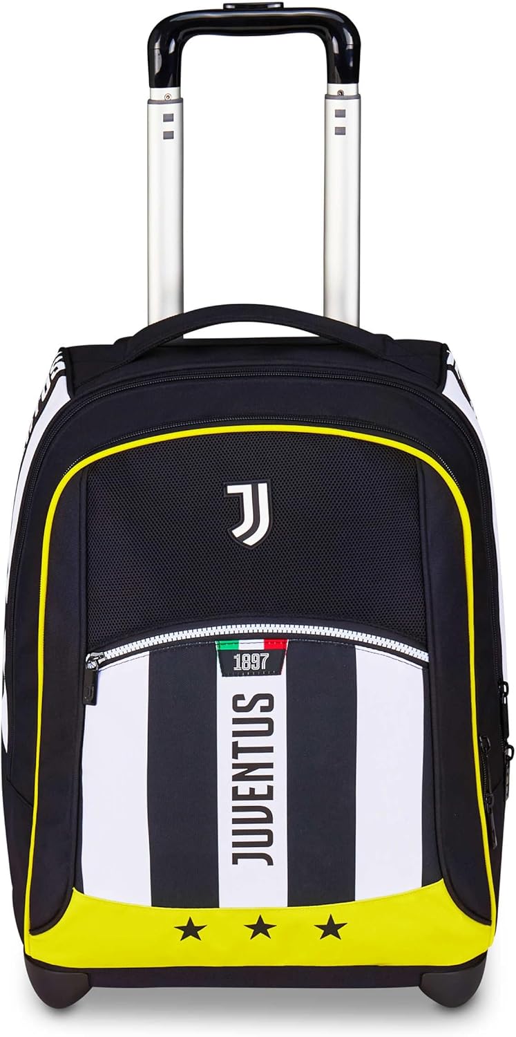 Detalle de Seven Juventus Big Trolley Scuola Fisso 2 in 1: Zaino e trolley bianco/nero, 36 L