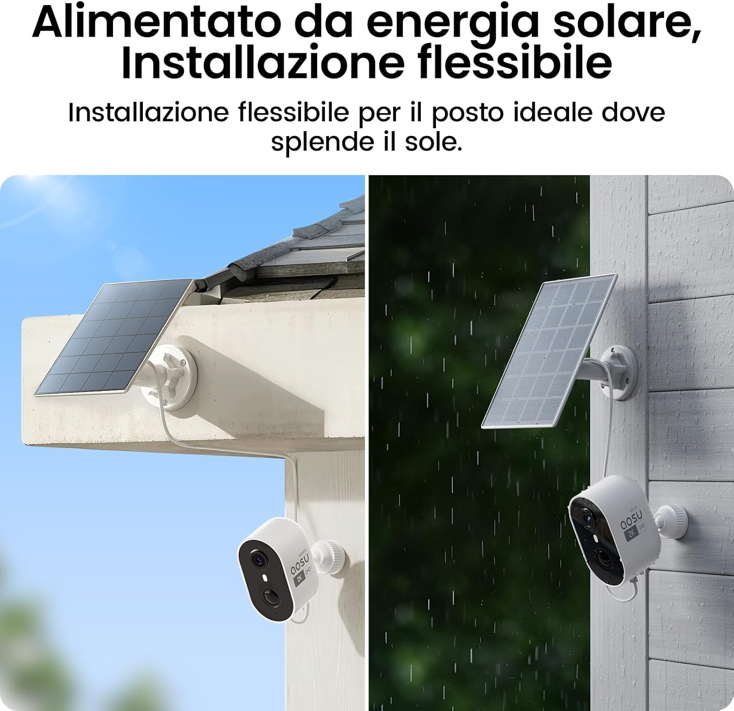 Thumbnail 6 de aosu Cámara di Vigilanza 2K Exterior Solare Kit 2 Cámaras con Aosubase 2.0 - Soluzione wireless 24/7