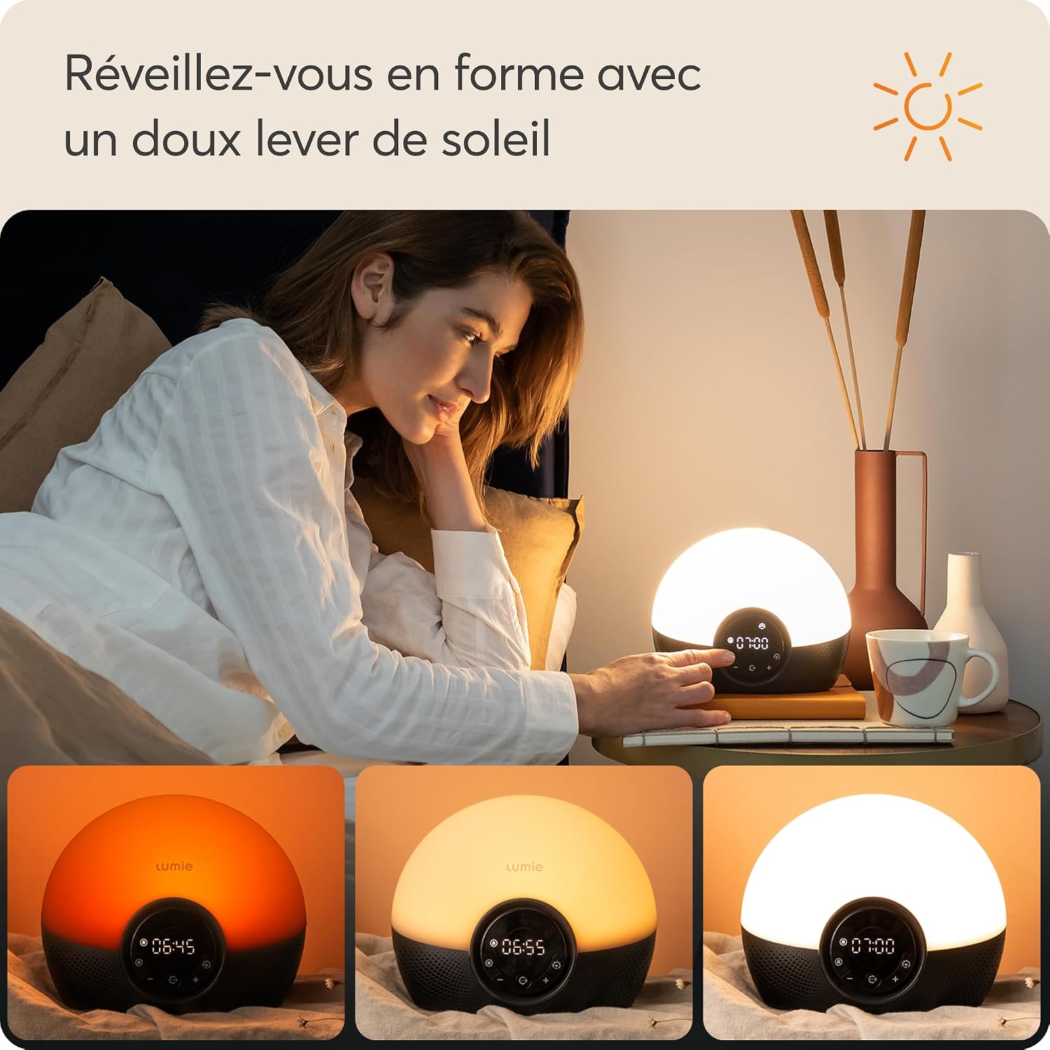 Thumbnail 2 de Lumie Bodyclock Glow 150 : réveil lumineux avec simulation de lever et coucher de soleil et 10 sons