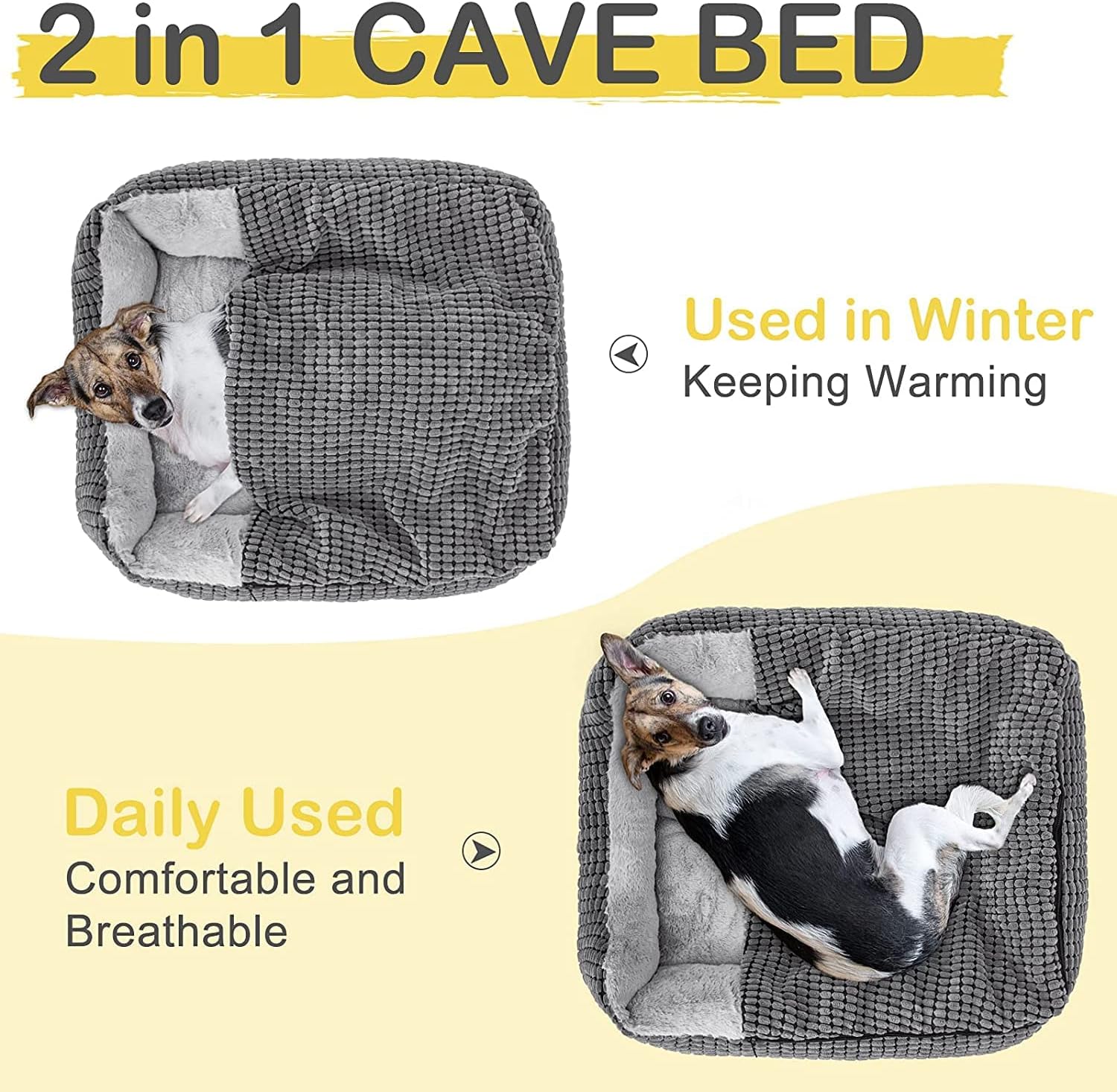 Thumbnail 1 de JOEJOY dog bed hooded 76 x 61 cm