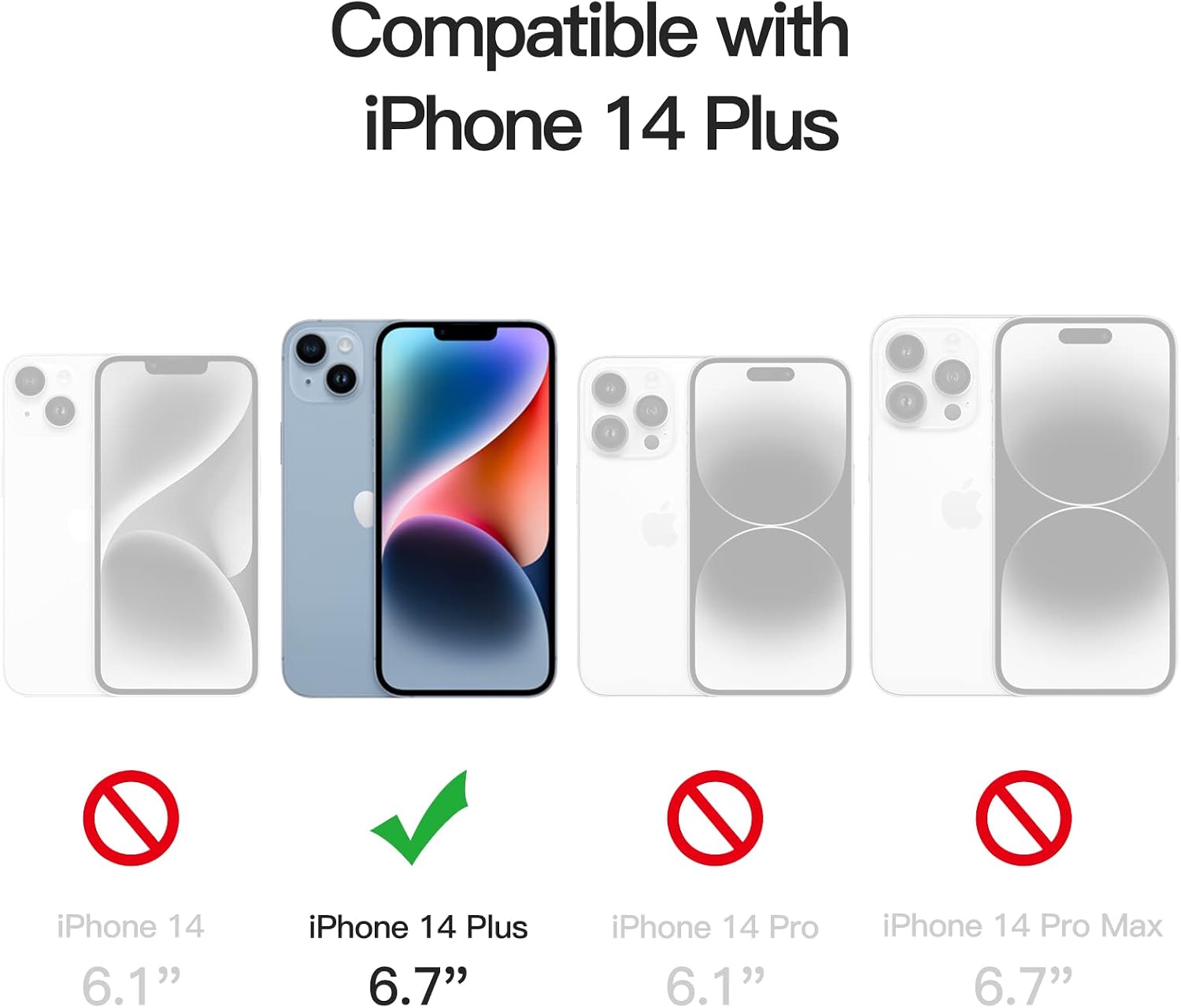 Detalle de JETech Schutzfolie für iPhone 14 Plus 6,7 Zoll – Panzer Glas Displayschutz, 3 Stück