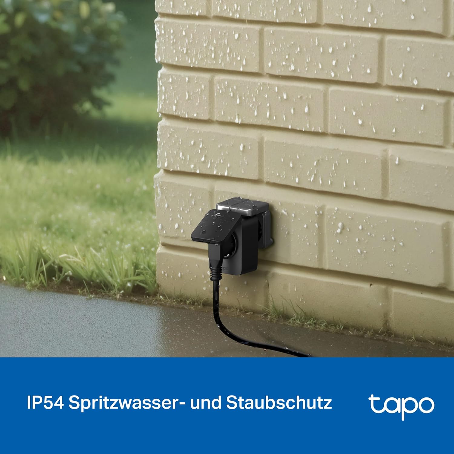 Detalle 2 de Tapo P410M WLAN Outdoor Steckdose mit Stromzähler (IP54, Matter, 2,4 GHz)