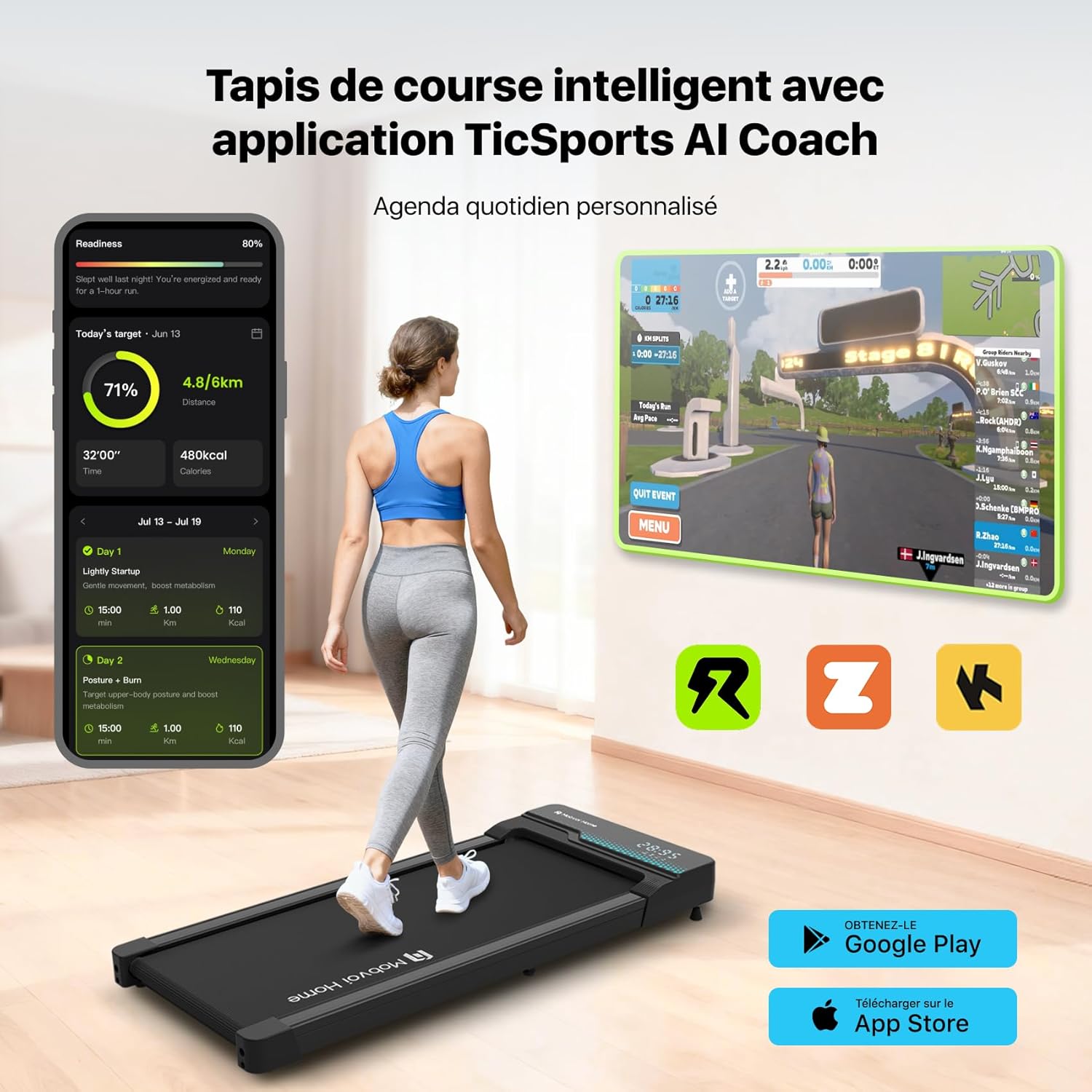 Thumbnail 4 de Mobvoi Home Tapis de Course 2,25 CV