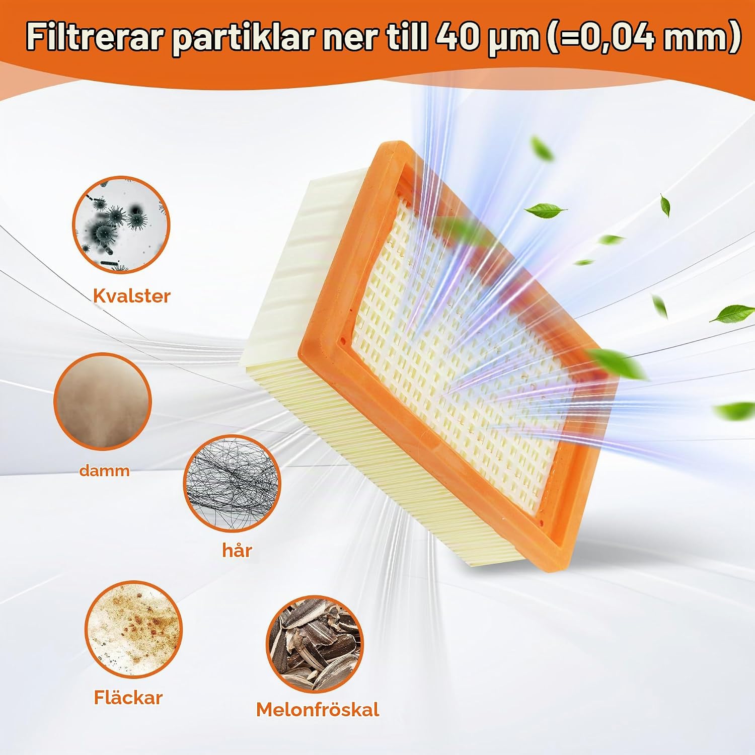Detalle de BUCOMTU FC-070 dammsugarfilter för Kärcher WD 4–6 och MV 4–6, 4-pack