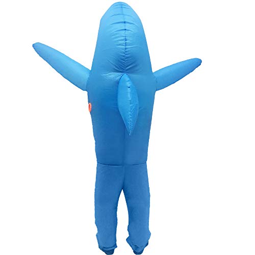 Thumbnail 8 de FXICH Inflatable Shark Costume for Adults, Blue 190T Waterproof Polyester