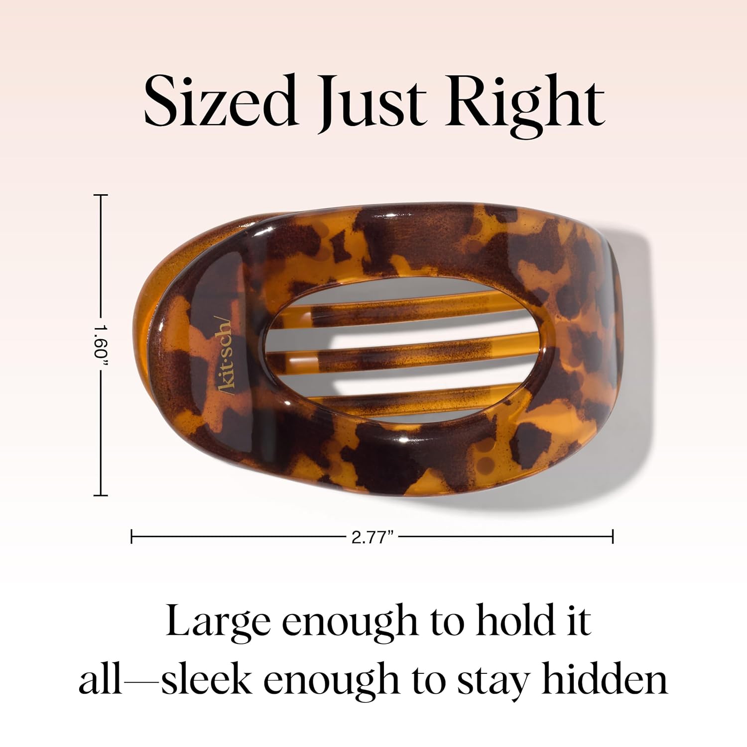 Detalle de Kitsch Small Flat Claw Clips for Women – Tortoise Design, Strong Hold for All Hair Types