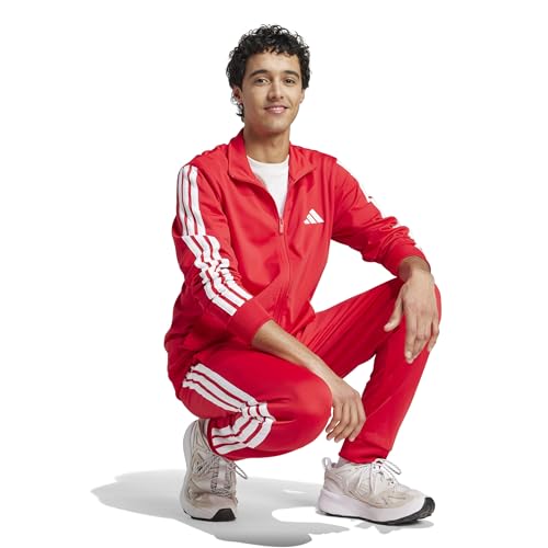 Thumbnail 5 de adidas Hombre Sportswear Basic 3 Stripes Tricot Tracksuit (pure ruby/white) talla M