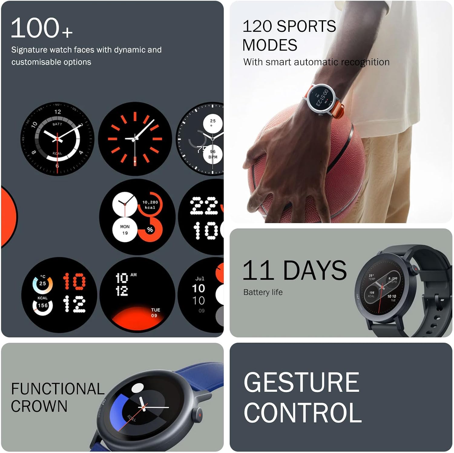 Detalle de CMF by Nothing Watch Pro 2 Smartwatch with Heart Rate, SpO₂, Bluetooth Calls & GPS (Orange)