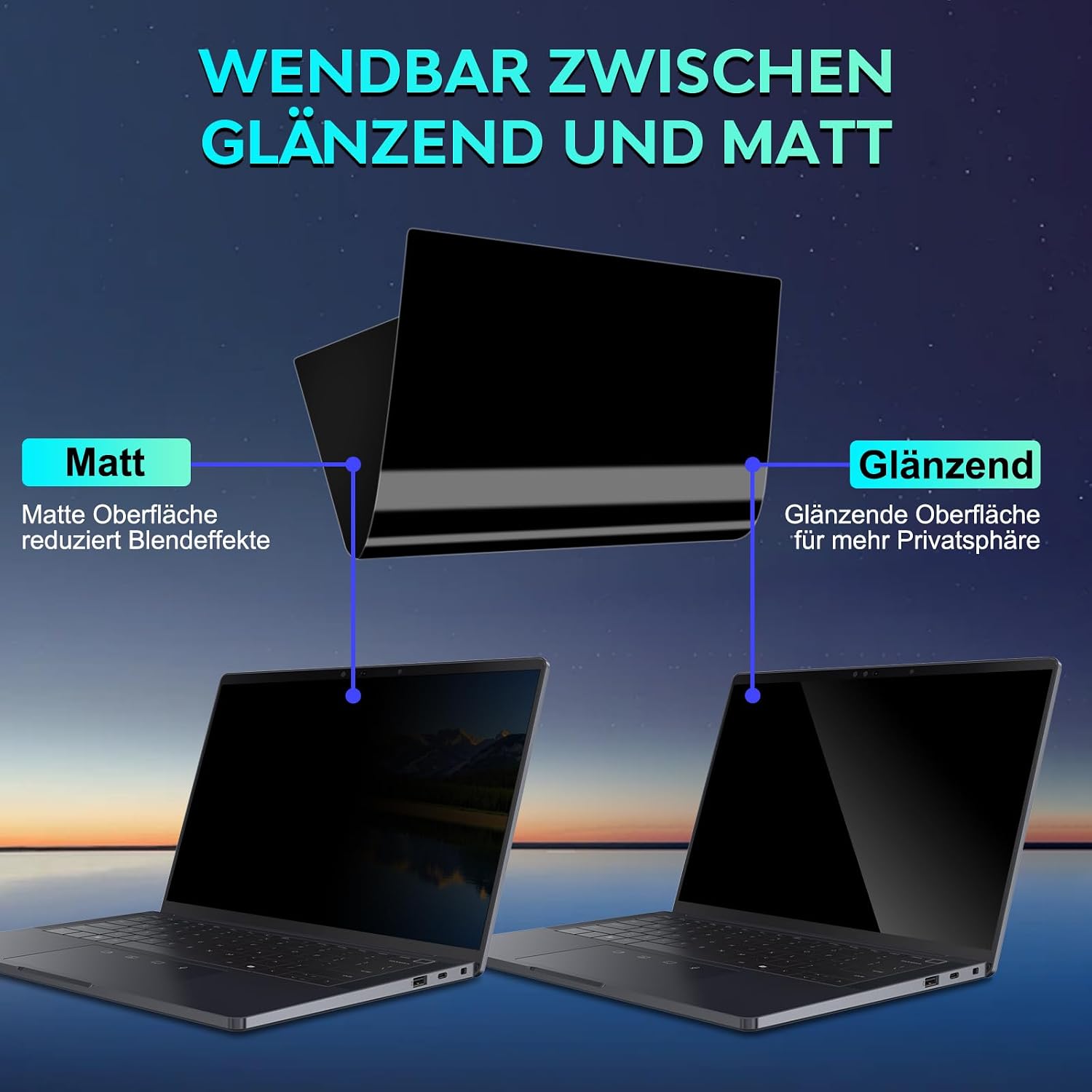 Thumbnail 6 de Sichtschutzfolie für Laptop 15,6 Zoll