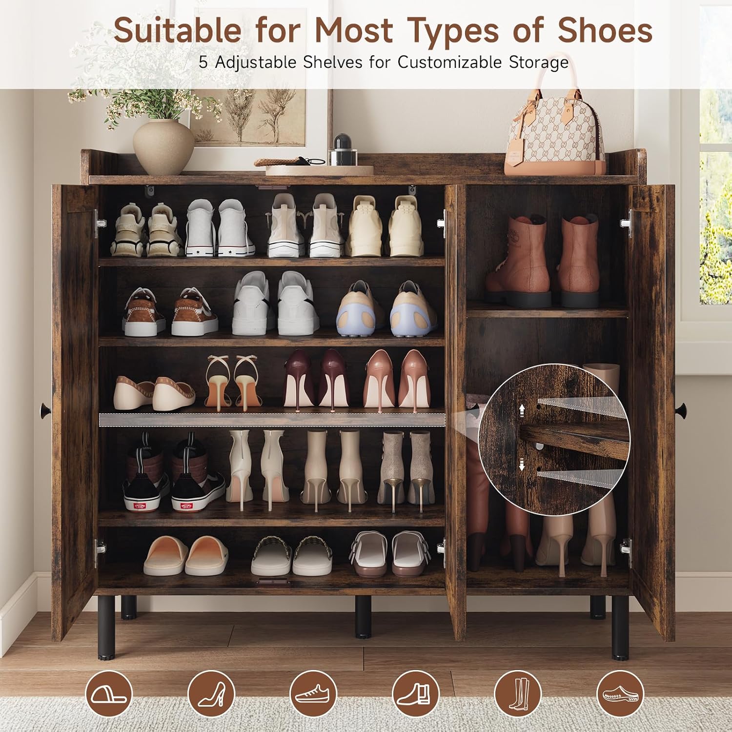 Detalle de ComfyCorner Shoe Cabinet with 3 Doors