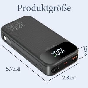 Detalle 2 de zamxueyo Power Bank 25.800 mAh da 22,5 W con cavi integrati e display LCD