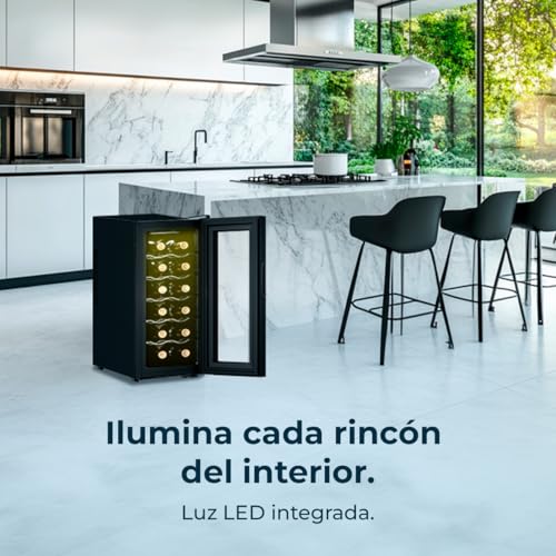 Thumbnail 7 de Cecotec Vinoteca Bolero GrandSommelier 1250 CoolCrystal: bodega para 12 botellas con enfriamiento termoeléctrico y control táctil