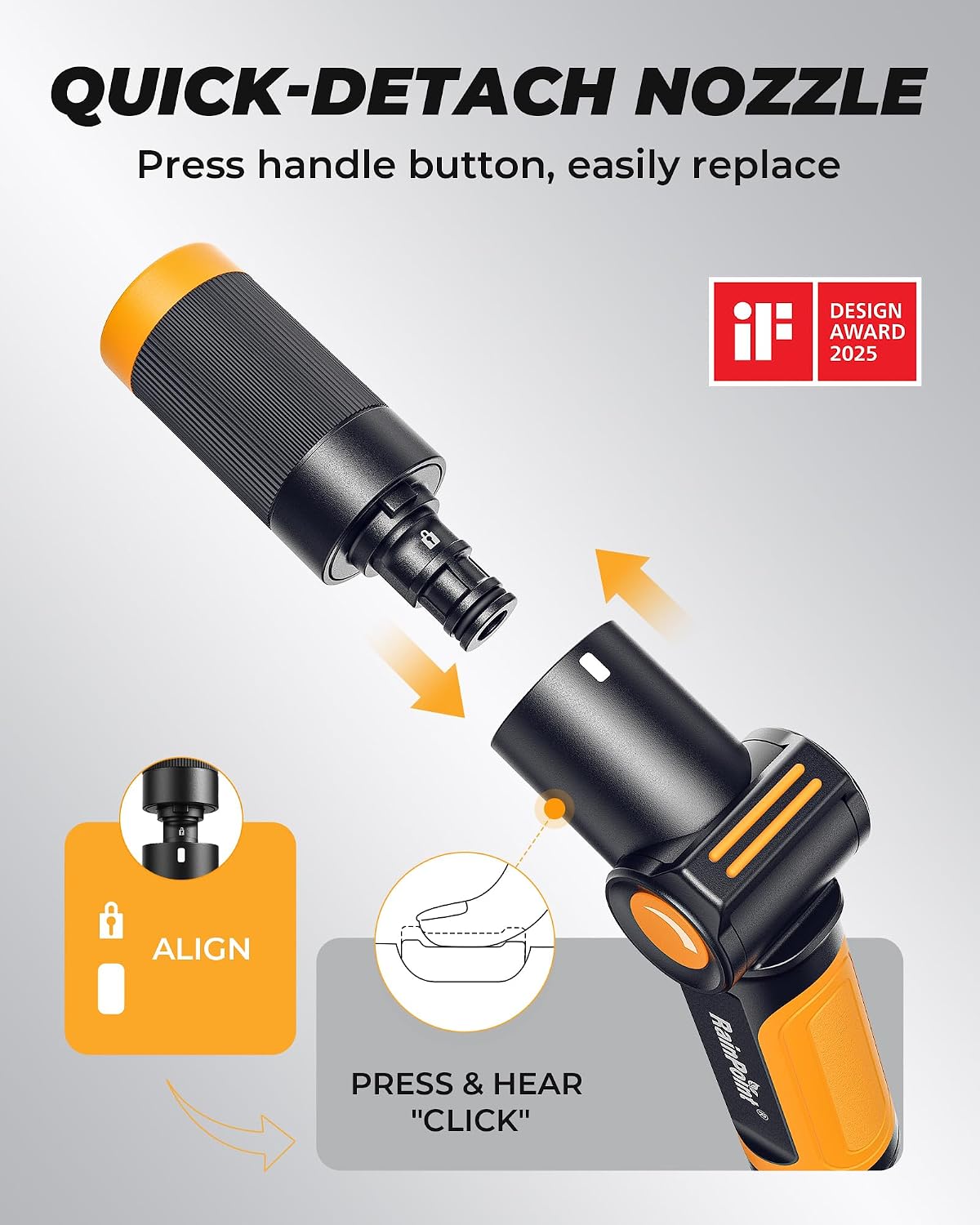 Thumbnail 1 de RAINPOINT Multi Hose Spray Gun with 3 Spray Patterns (Thumb Control) for Car Washing and Plant Watering