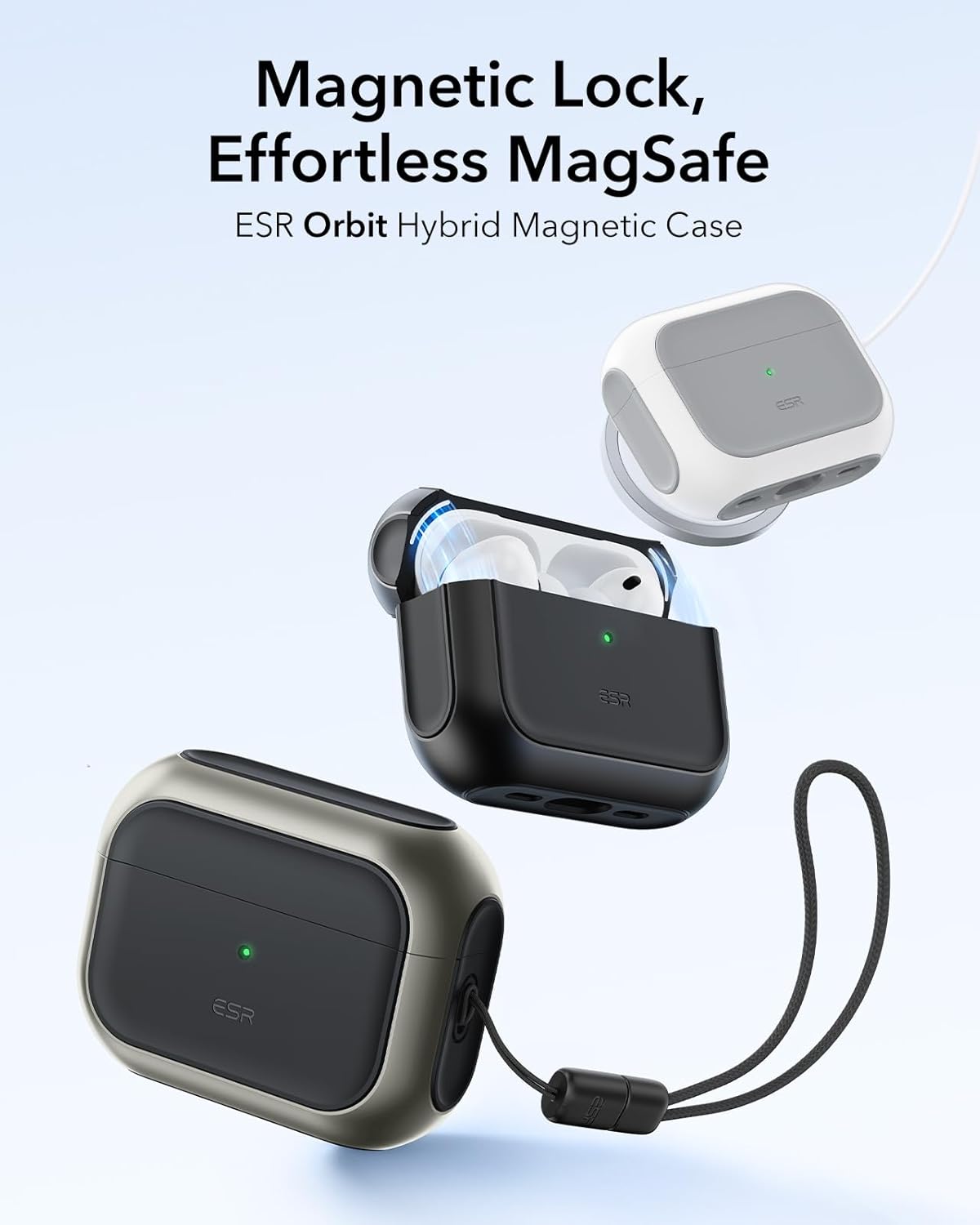 Detalle de ESR AirPods Pro 3 case, Titanium MagSafe
