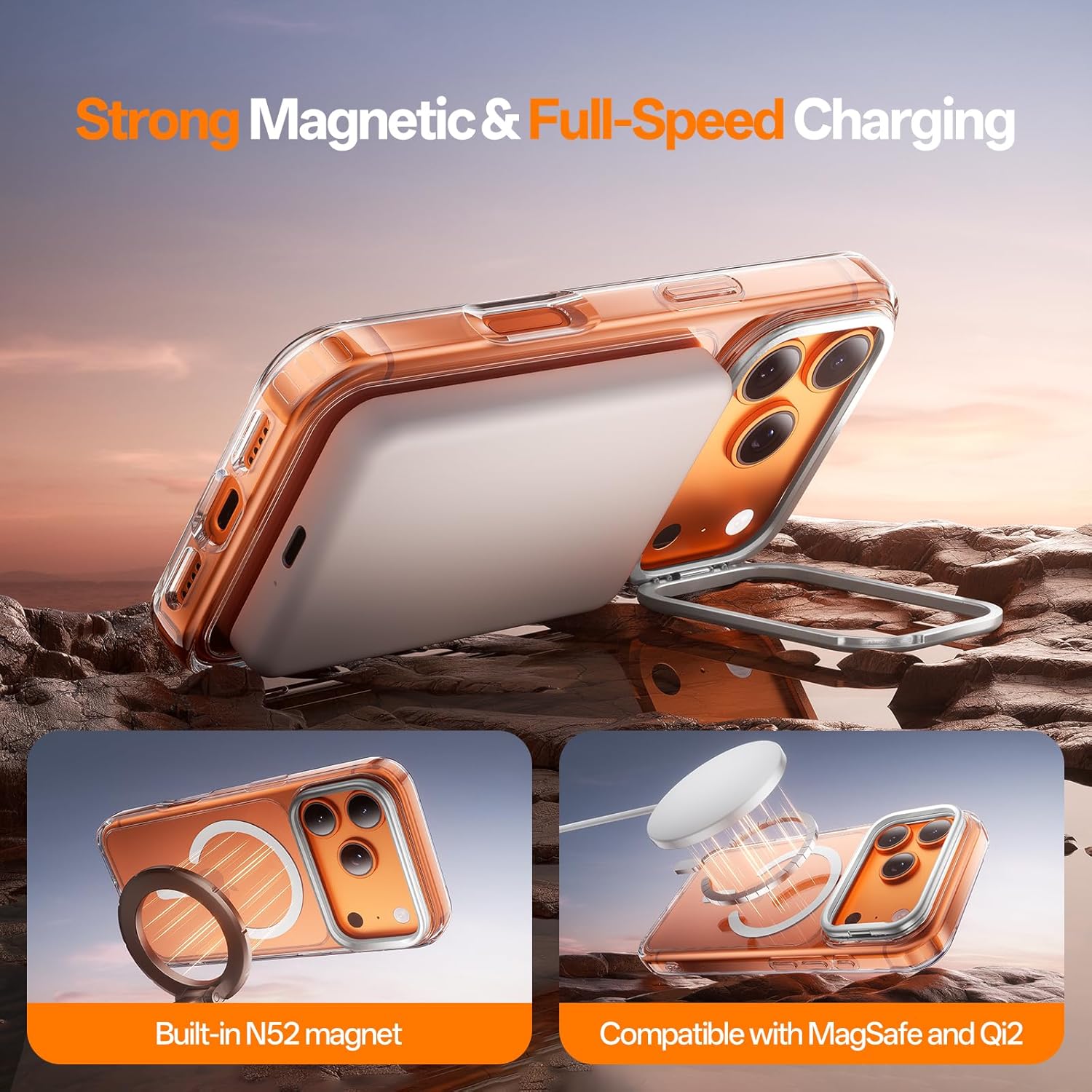 Thumbnail 4 de Tigowos 3-in-1 iPhone 17 Pro Max Case with Frame Stand, Screen & Lens Protectors