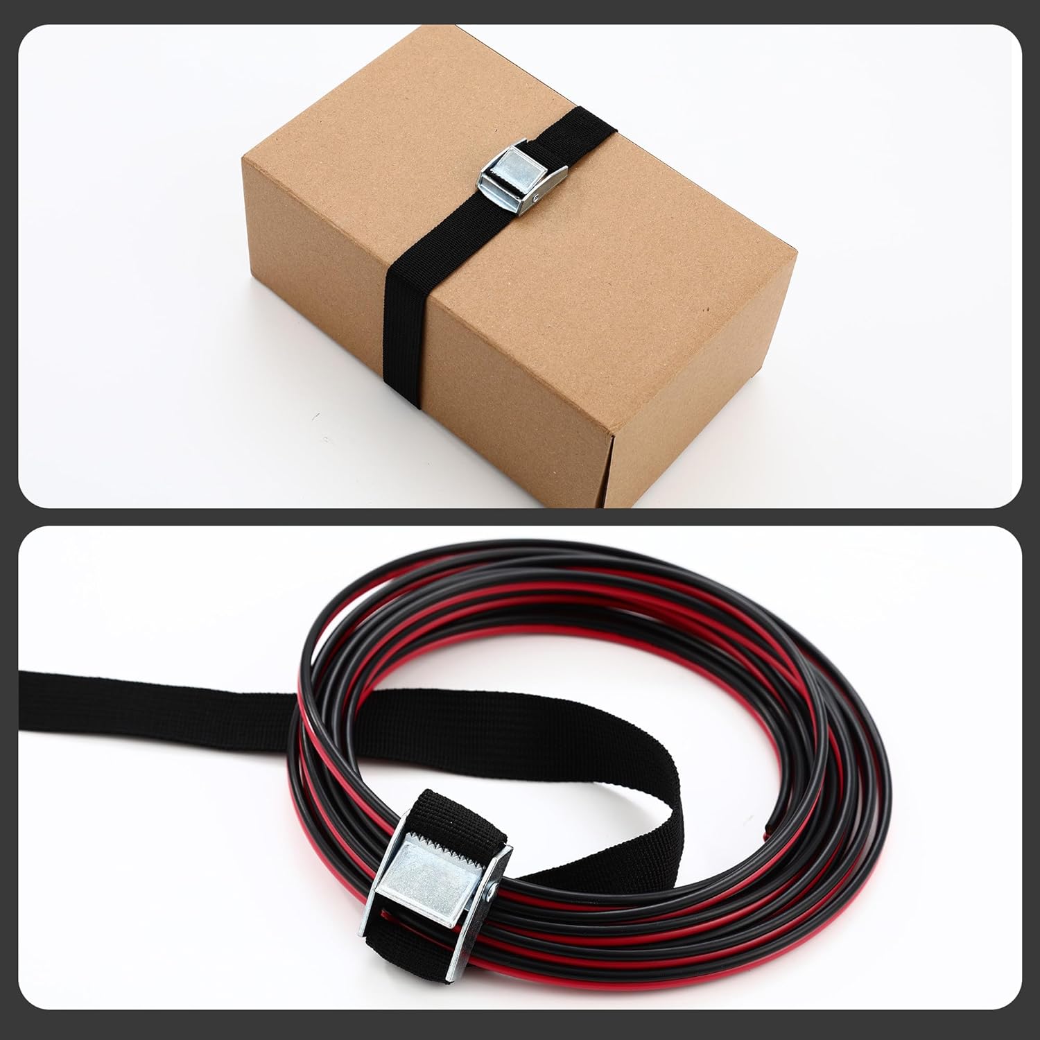 Detalle de 10er-Pack Spanngurt mit Klemmschloss, 25 mm x 50 cm – Zurrgurt nach DIN EN 12195-2