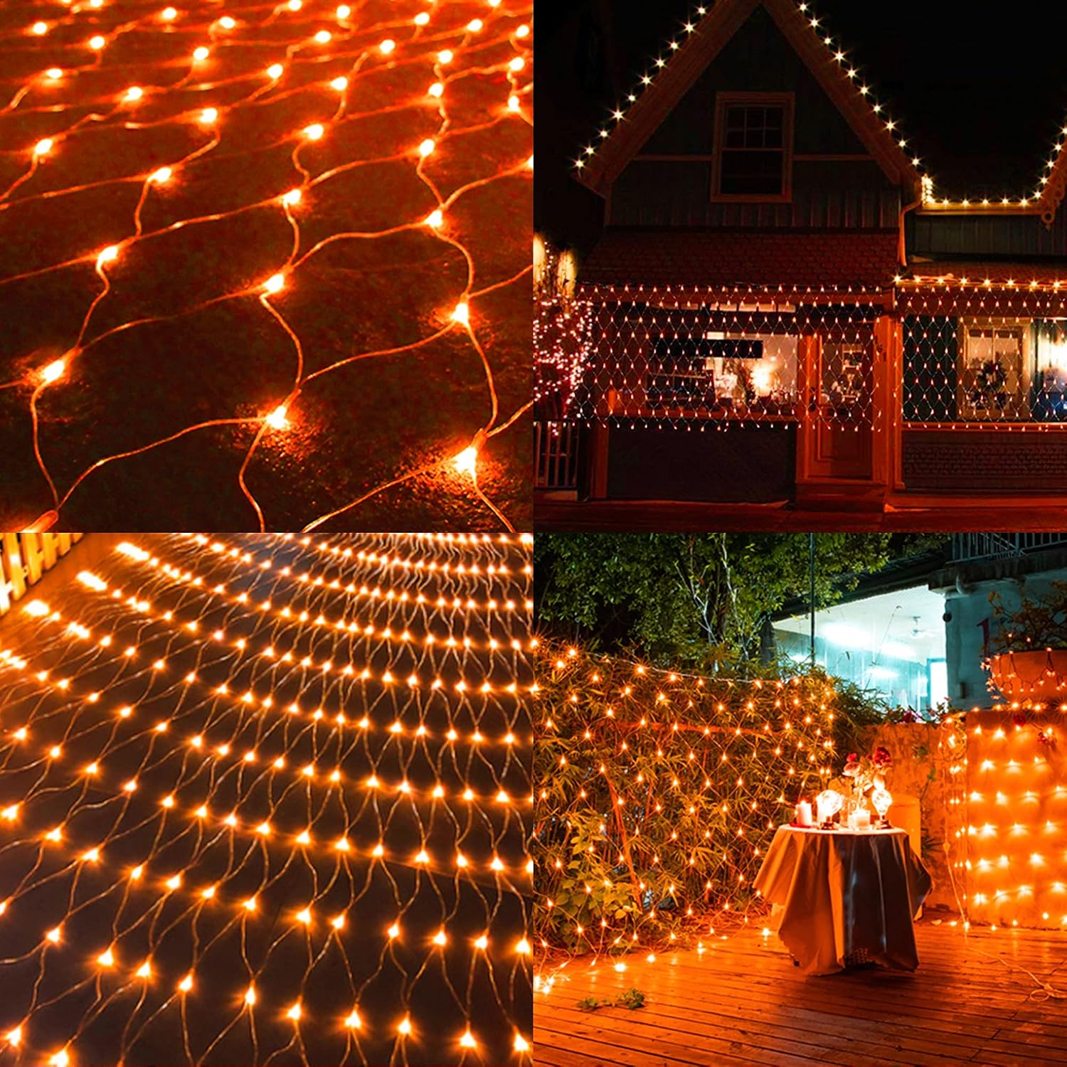 Detalle de WATERGLIDE HB-360WCOI Orange LED Net Lights, 12 ft x 5 ft, 8 Modes