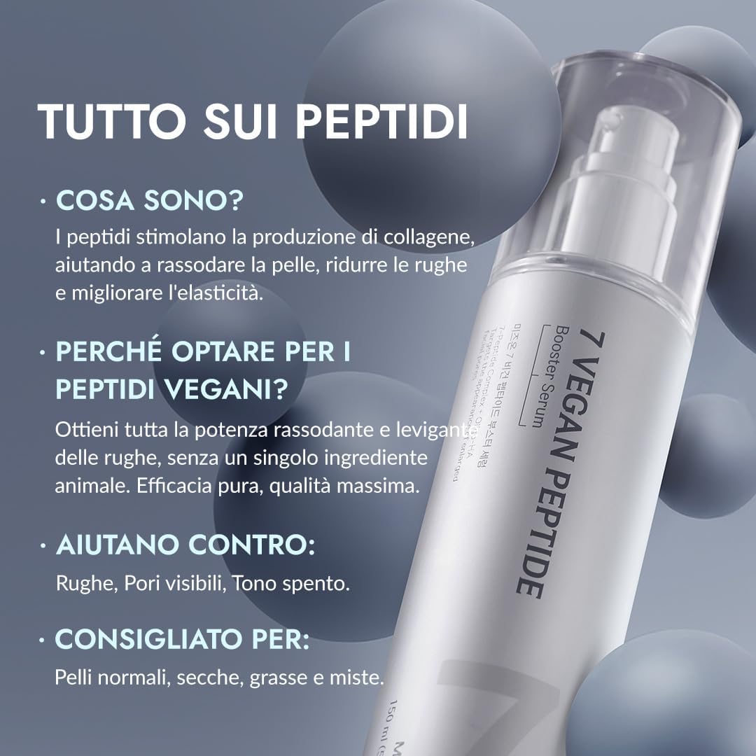 Thumbnail 3 de Booster siero con 7 peptidi Vergan 150 ml (7 vasetti da serbatoio) per effetto glass skin e pori più raffinati