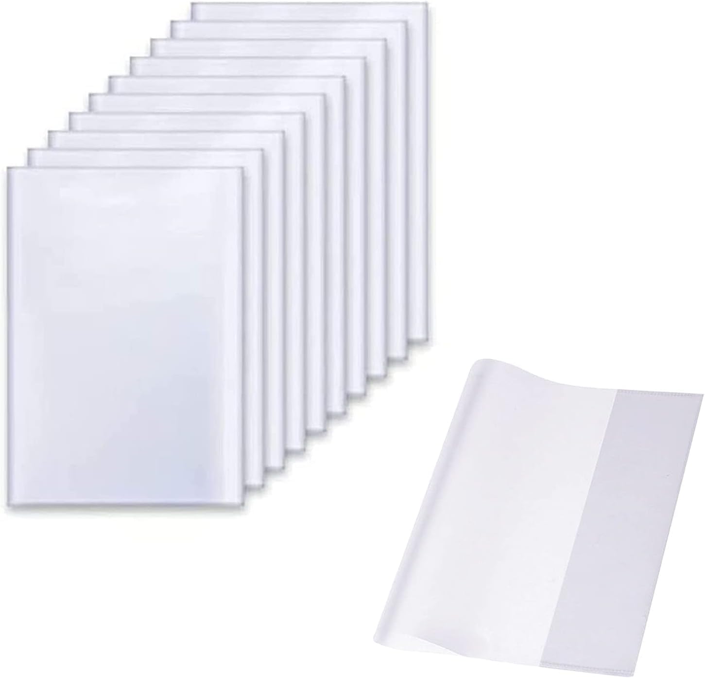 Thumbnail 6 de Buchumschlag A4 (21 × 30 cm), 10er-Set transparent – verstellbare Kunststoff-Bookcover für Schule & Home Office